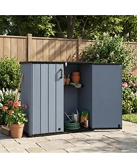 Gouun All-Weather Outdoor Storage Cabinet with Floor and Removable Shelf