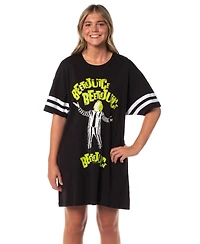 Intimo Women's Beetlejuice Halloween Movie Nightgown Pajama Shirt Dress For Adults