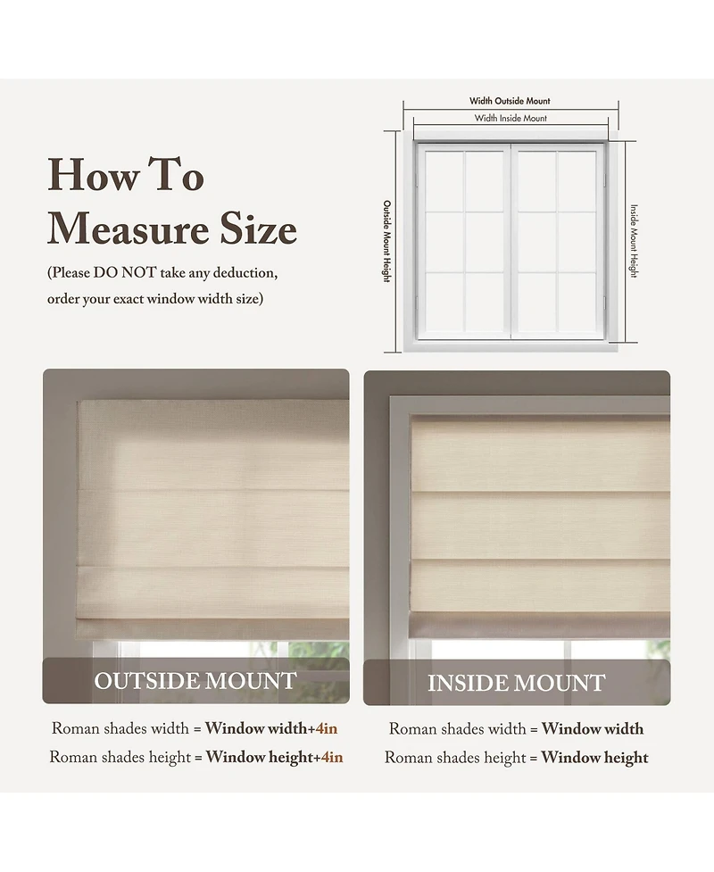Avobird 1Piece 31x64" Cordless Roman Blind