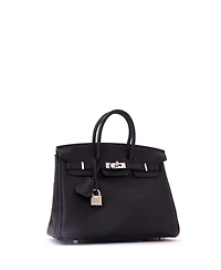 Pre-Owned HERMES Birkin 25 Handbag Togo with Palladium Hardware