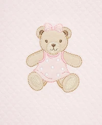 Little Me Baby Girls' Dainty Bears Quilt Long-Sleeve Top, Pants and Hat, 3-Piece Set