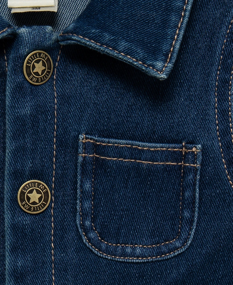 Little Me Baby Boys' Construction Crew Denim Coverall