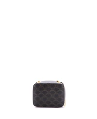 Pre-Owned Celine Mini Cuir Triomphe Box Chain Crossbody Bag Triomphe Coated Canvas