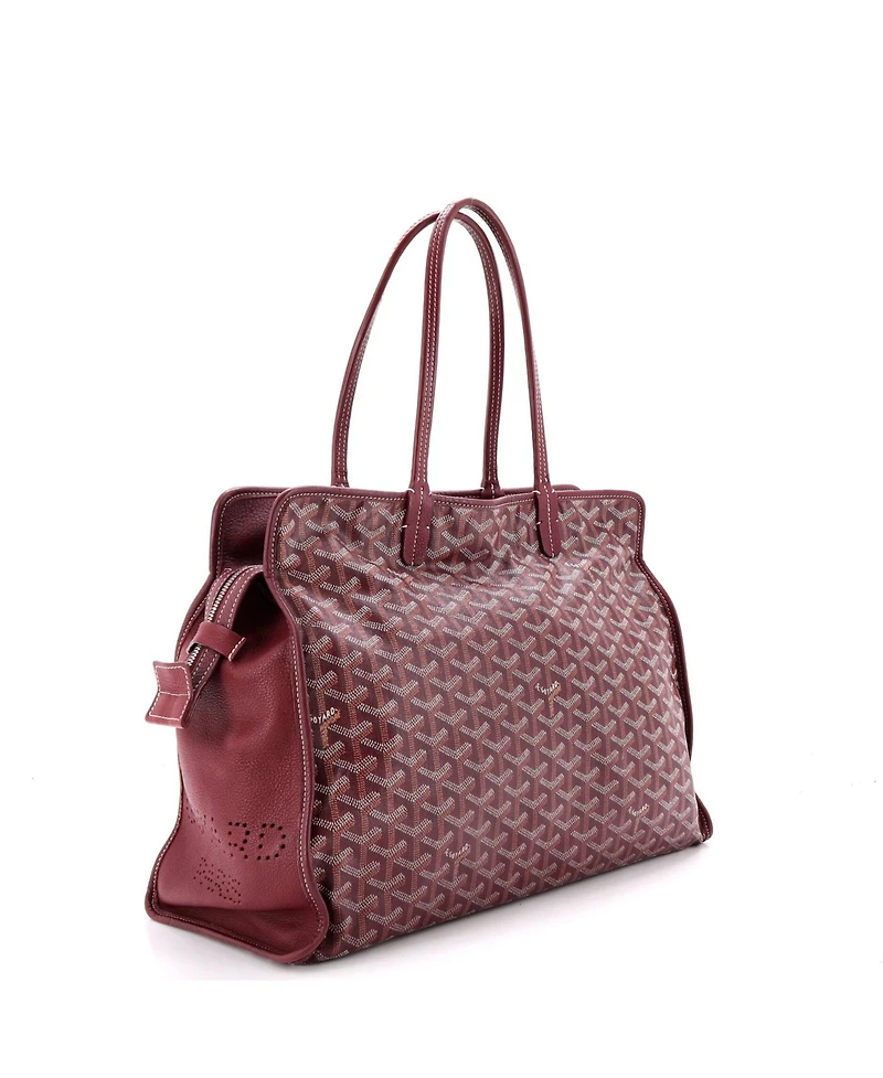 Pre-Owned Goyard Pm Hardy Pet Carrier Coated Canvas