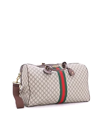 Pre-Owned Gucci Large Ophidia Carry On Duffle Bag Gg Coated Canvas