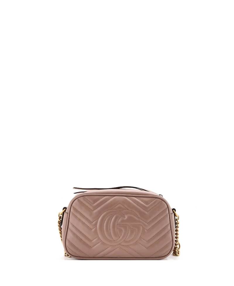 Pre-Owned Gucci Small Gg Marmont Shoulder Bag Matelasse Leather