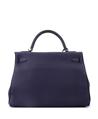 Pre-Owned HERMES Kelly 32 Handbag Blue Togo with Palladium Hardware