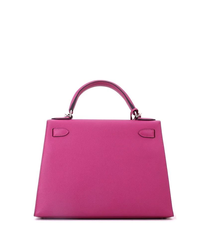 Pre-Owned HERMES Kelly Handbag Pink Epsom with Palladium Hardware