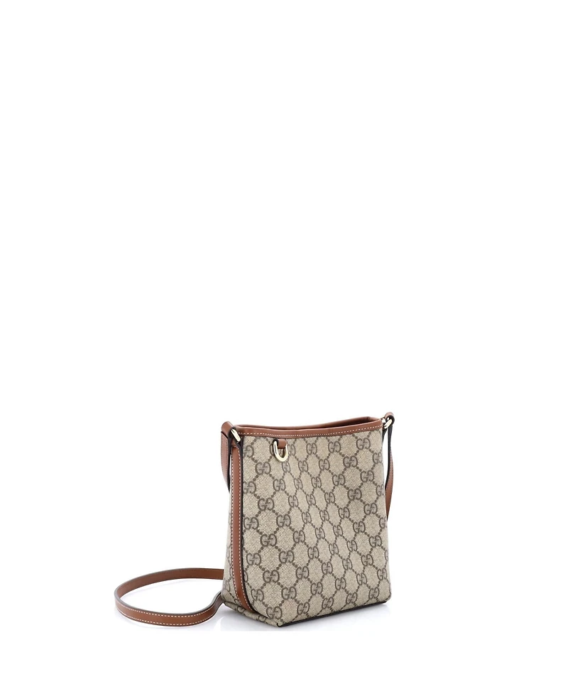 Pre-Owned Gucci Nano Gg Emblem Bucket Bag Gg Coated Canvas