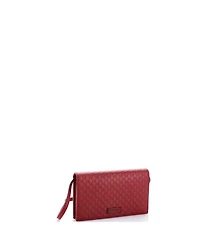 Pre-Owned Gucci Wallet on Strap Microguccissima Leather