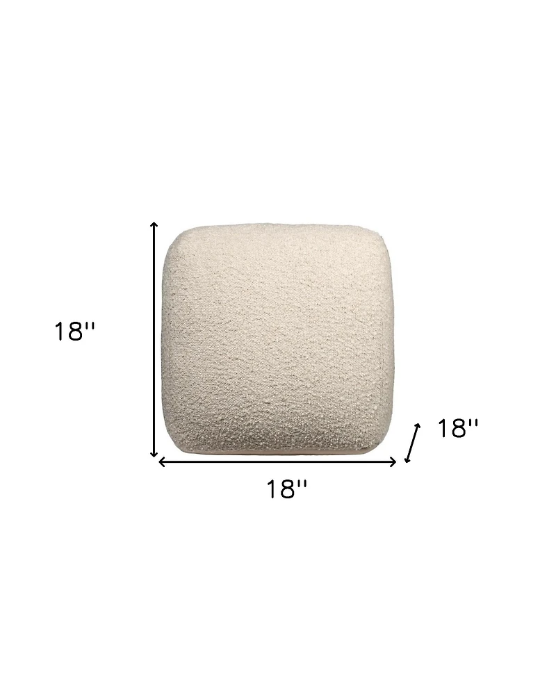 HomeRoots 18" Polyester Cube Outdoor Pouf Ottoman