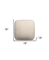 HomeRoots 18" Polyester Cube Outdoor Pouf Ottoman