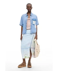 Desigual Women's Short Sleeve Patchwork Shirt