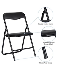 homfan Kids Folding Table and Chair Set, 23.8 Inch Upholstered Childrens Activity Table with Metal Frame for Playroom