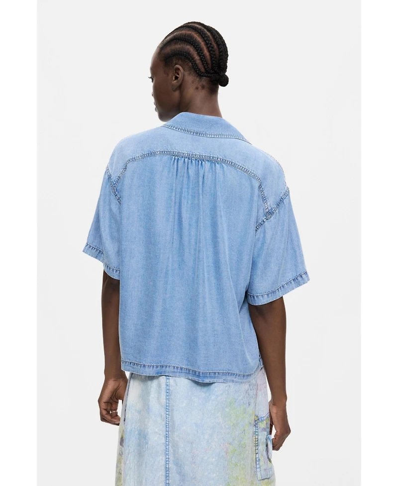 Desigual Women's Short Sleeve Patchwork Shirt