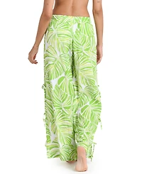 La Blanca Women's Serene Palm Print Pull-On Swim Cover Up Pants
