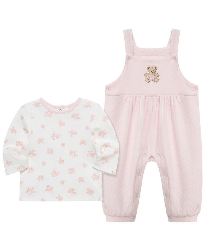 Little Me Baby Girls' Long-Sleeve T-Shirt and Romper, 2-Piece Set