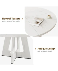 gaomon 47 in Round Large Dining Table Set for 4 to 6
