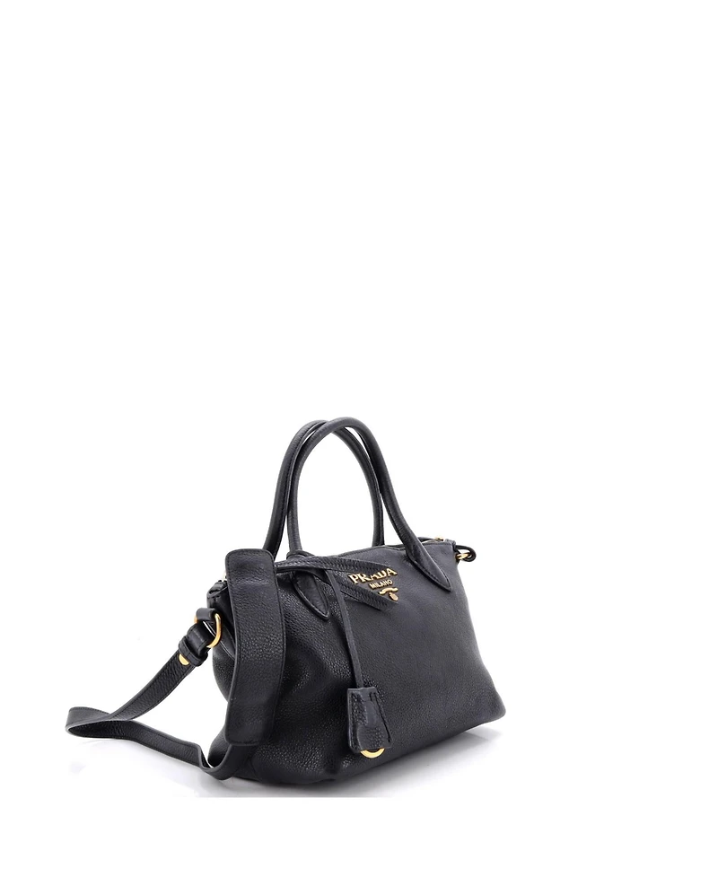Pre-Owned Prada Small Dual Strap Zip Tote Vitello Daino