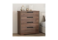 homfan 4-Drawer Dresser for Bedroom,Chest of Drawers with Embedded Handles Design, Wooden Organizer Living Room, Hallway and Entryway