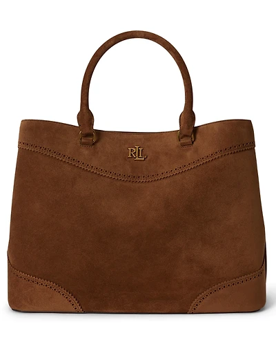 Lauren Ralph Suede Marcy Large Satchel Handbag