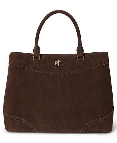 Lauren Ralph Suede Marcy Large Satchel Handbag