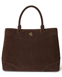 Lauren Ralph Suede Marcy Large Satchel Handbag