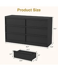 homfan 6 Drawer Dresser for Bedroom, Modern Wooden Chest, Spacious Organizer Living Room, Nursery, Entryway, Hallway, Closet, Bedroom