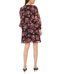 Msk Women's Smocked Yoke Ruffle Neck Dress