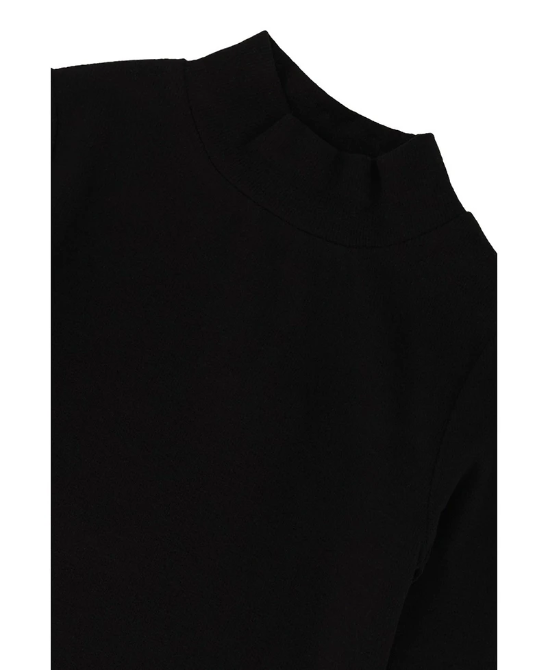 Deux par Big Girls 6-14 Brushed Rib Mock Neck Top