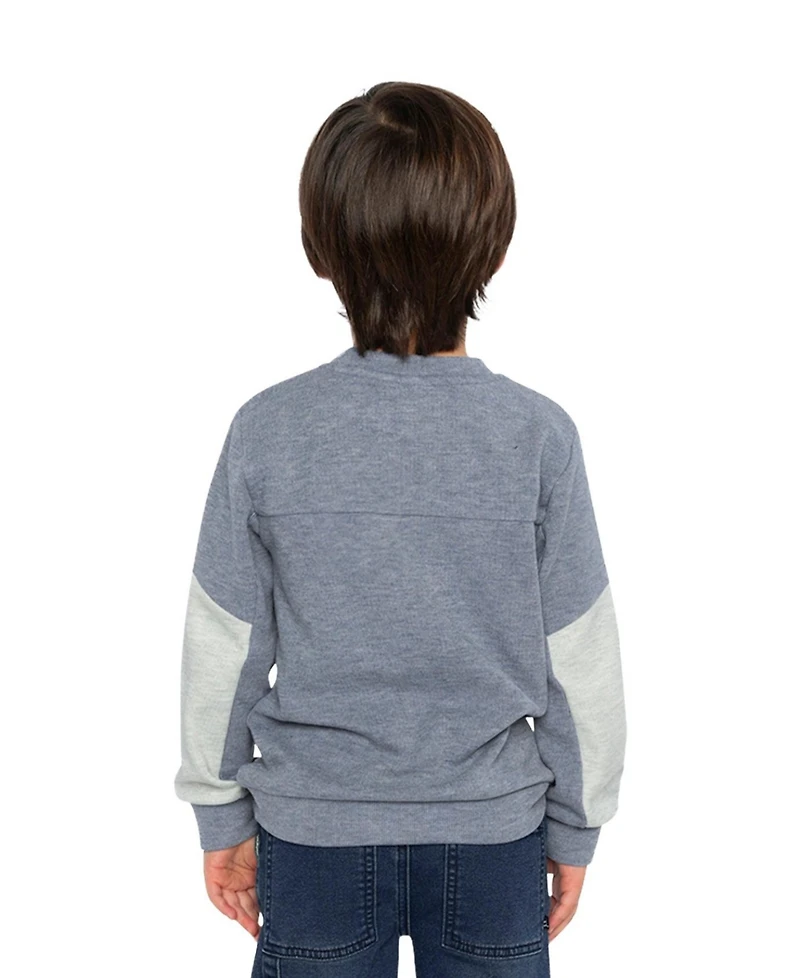 Deux par Little Boys 6-12 Color block Brushed Jersey Top with Chest Pocket