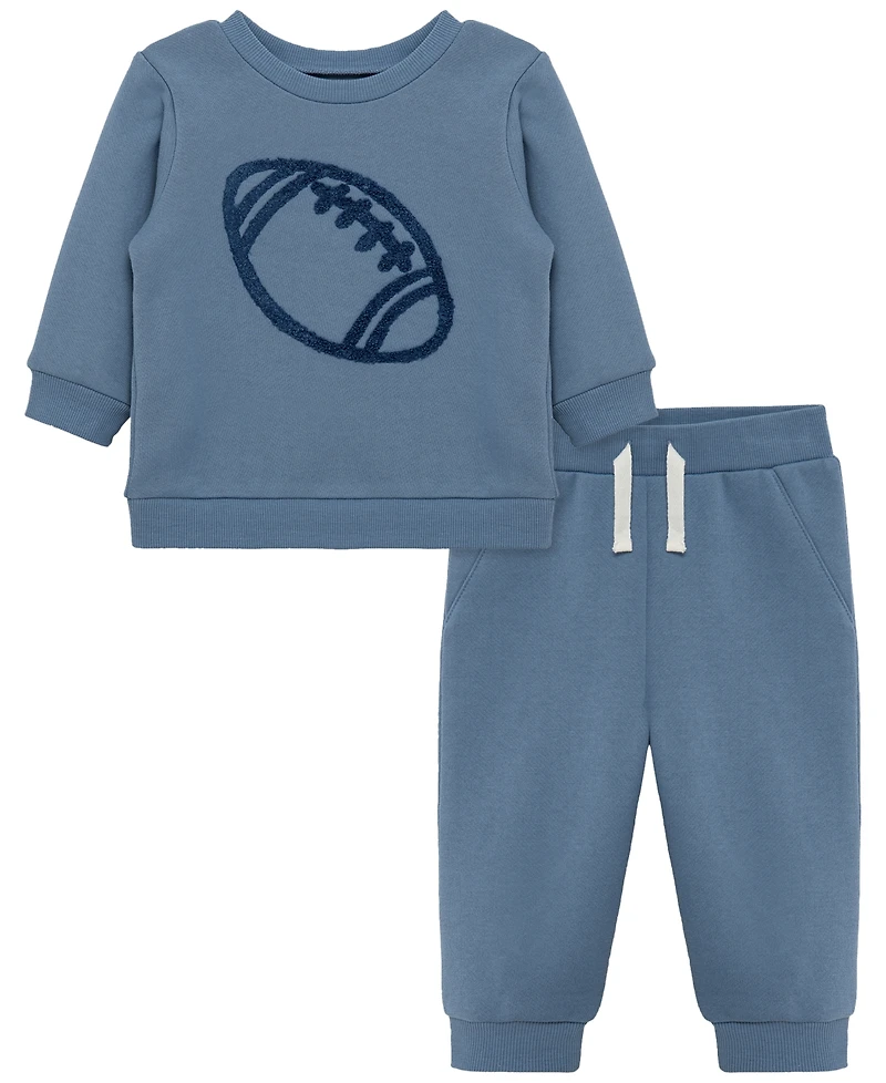 Little Me Baby Girls' Football Long-Sleeve Sweatshirt and Joggers, 2-Piece Set