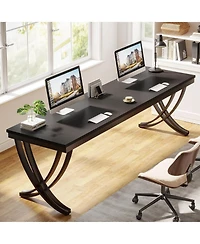 Tribesigns 2 Person Computer Desk, Extra Long Desk, Large Double Desk for Two People, Workstation with Stylish Legs