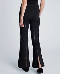 Kenneth Cole Women's High-Rise Zip-Back Flare Pants