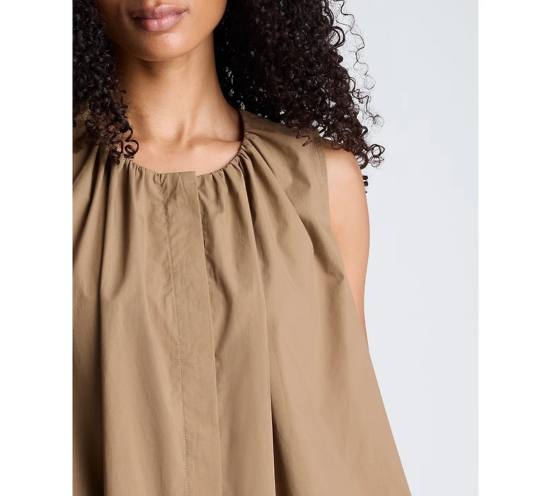 Kenneth Cole Women's High-Low Tent Poplin Top