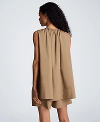 Kenneth Cole Women's High-Low Tent Poplin Top