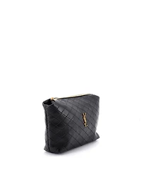 Pre-Owned Saint Laurent Gaby Zipped Pouch Quilted Leather