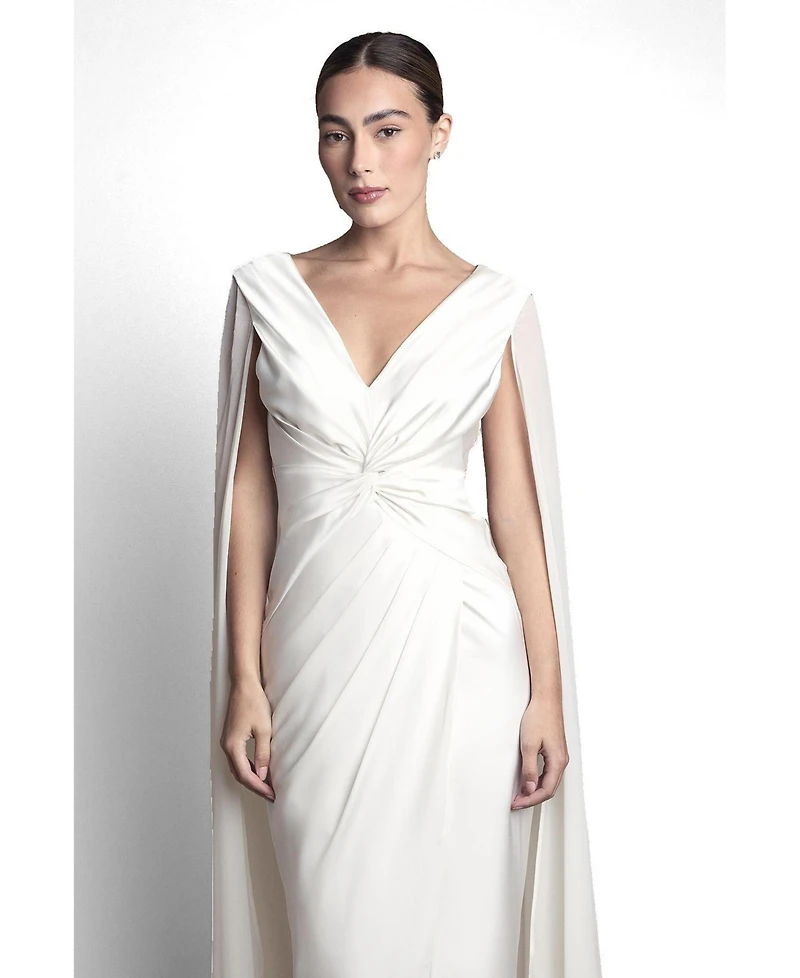 Coast Women's Cape Sleeve Satin Maxi Dress