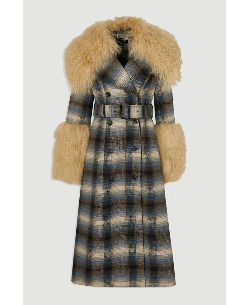 Karen Millen Women's Double Breasted Belted Midi Coat