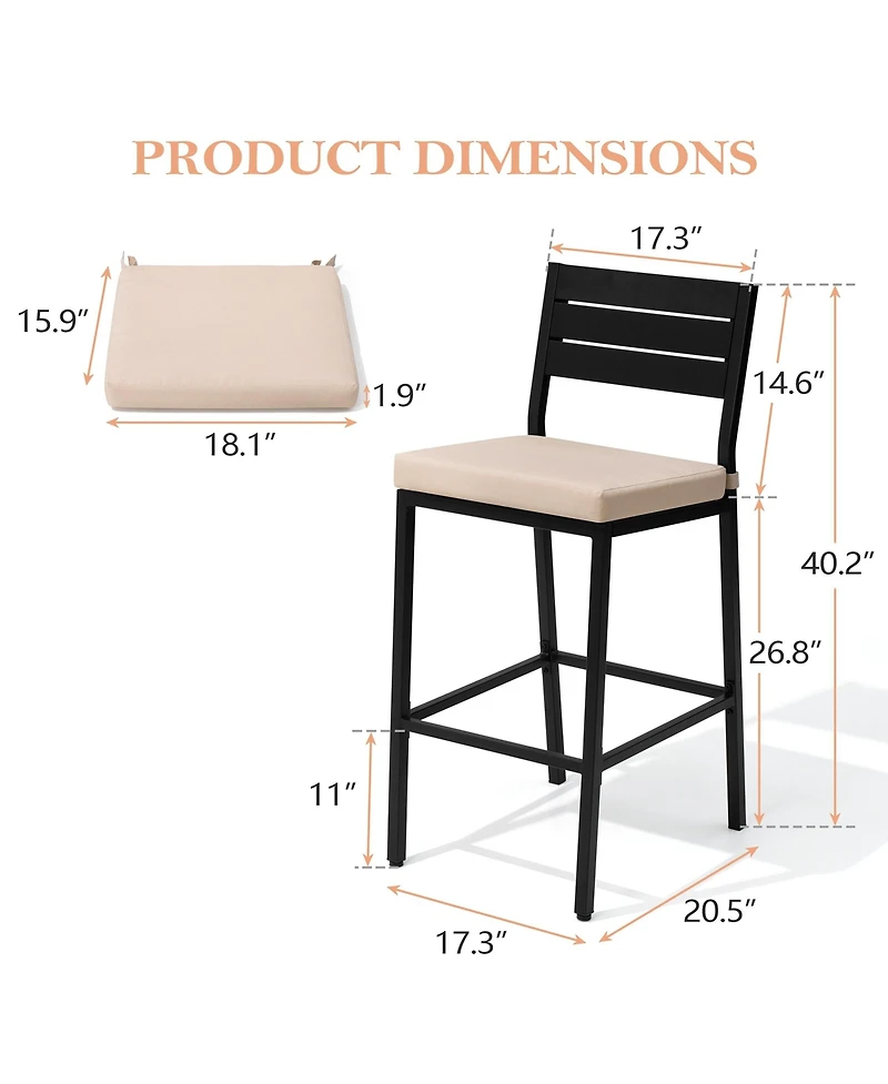 Pellebant Outdoor Indoor Barstools with Cushion