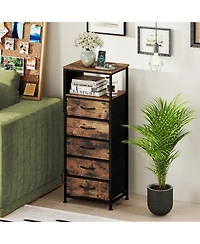 Slickblue Modern Nightstand 39" with Charging Station and Storage Shelf