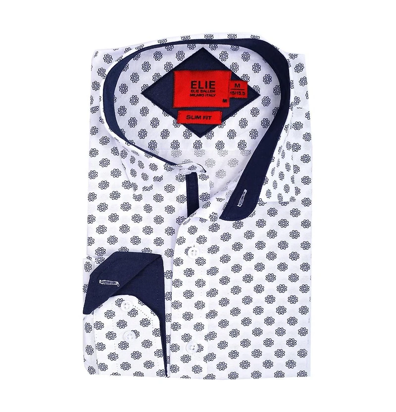 Elie Balleh Men's Slim Fit Stylish Button-Down Shirt