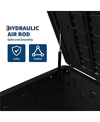homfan 120 Gallon Outdoor Storage Box - Lockable Resin Deck Bin for Garden Tools, Patio Furniture Cushions - Waterproof, Weather and Uv Resistant