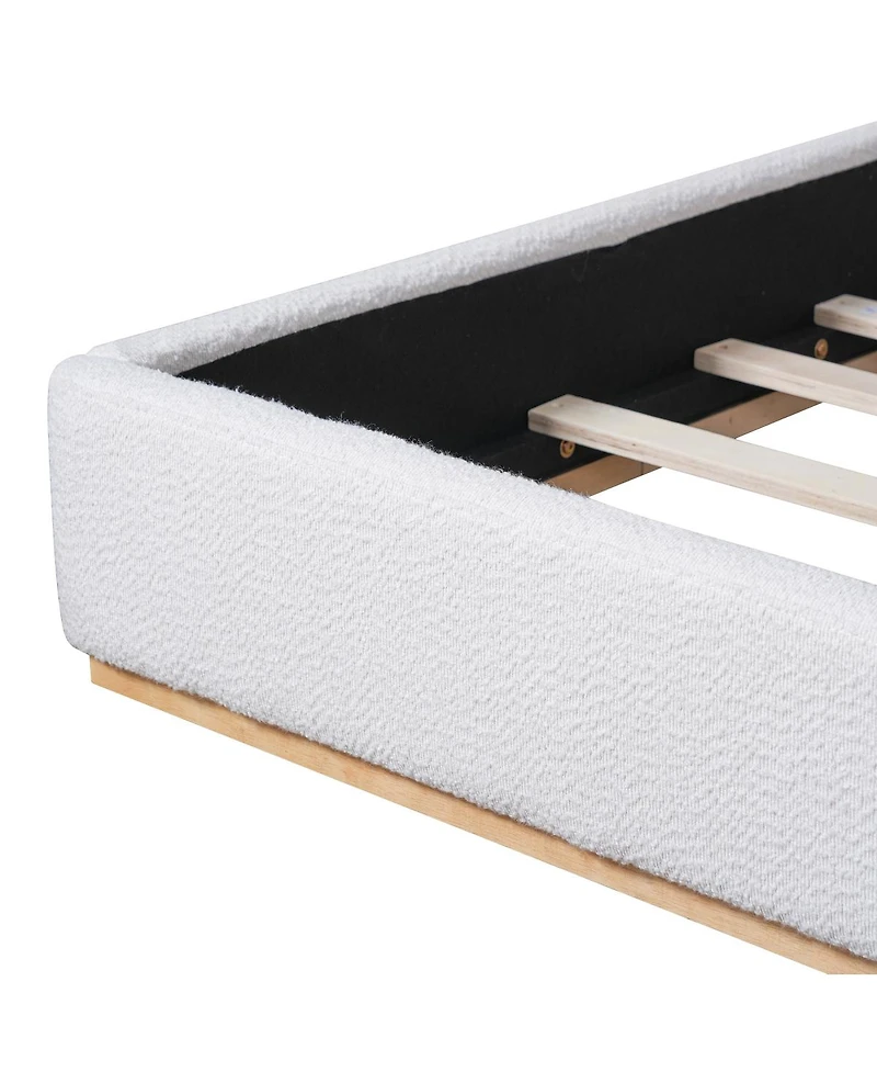 Streamdale Furniture California King Boucle Upholstered Wingback Bed Frame