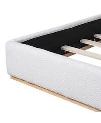 Streamdale Furniture California King Boucle Upholstered Wingback Bed Frame