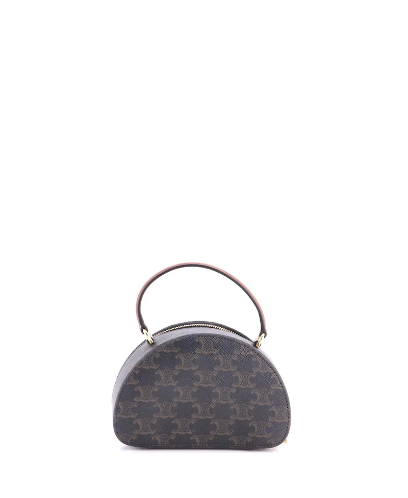 Pre-Owned Celine Half Moon Case Triomphe Coated Canvas with Leather