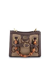 Pre-Owned Gucci Mini Diana Nm Bamboo Handle Tote Jumbo Gg Canvas