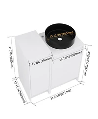 Sillysis 31.5 Inch Modern Bathroom Vanity with Ceramic Sink, Soft Close Doors, Small Storage Cabinet, Adjustable Faucet Hole