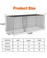 Aoligeijs 12x55ft Portable Baseball Batting Cage for Practice
