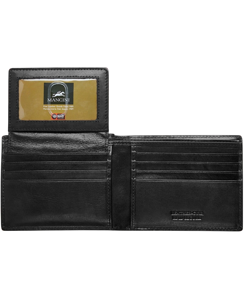 Men's Mancini Boulder Collection Rfid Secure Billfold with Removable Left Wing Passcase